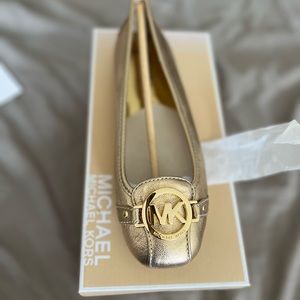 Fulton Moccasins- Metallic gold